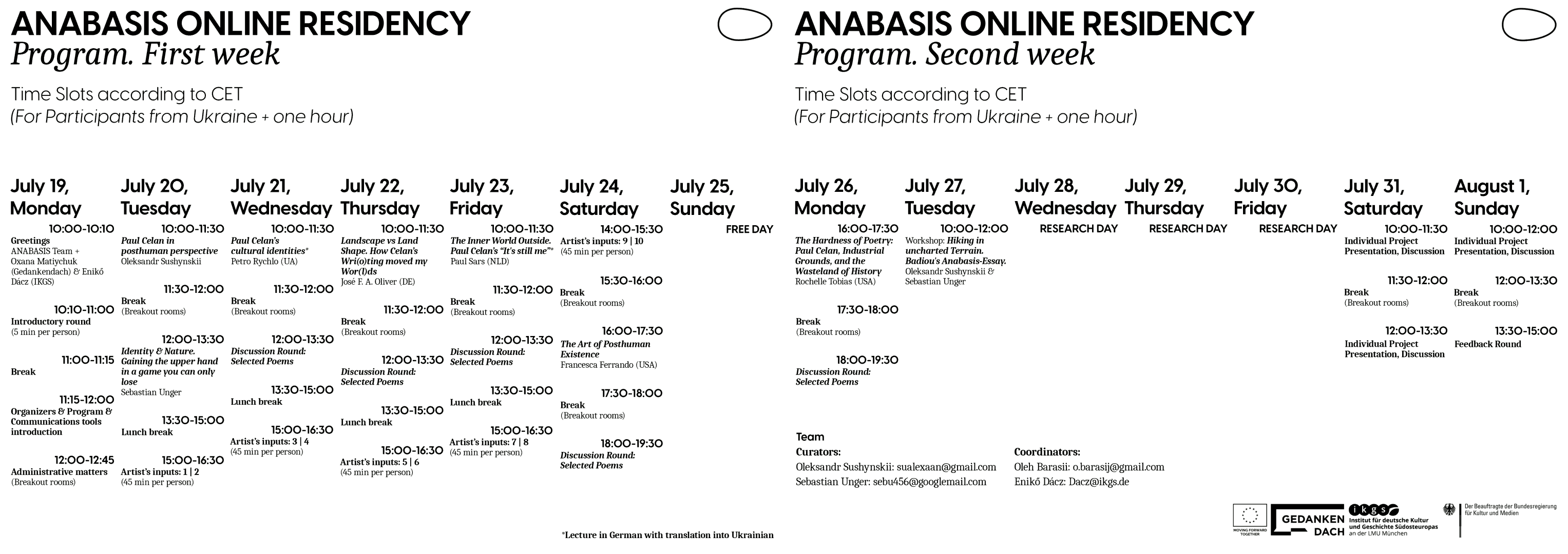 Two pages of the Anabasis program pdf